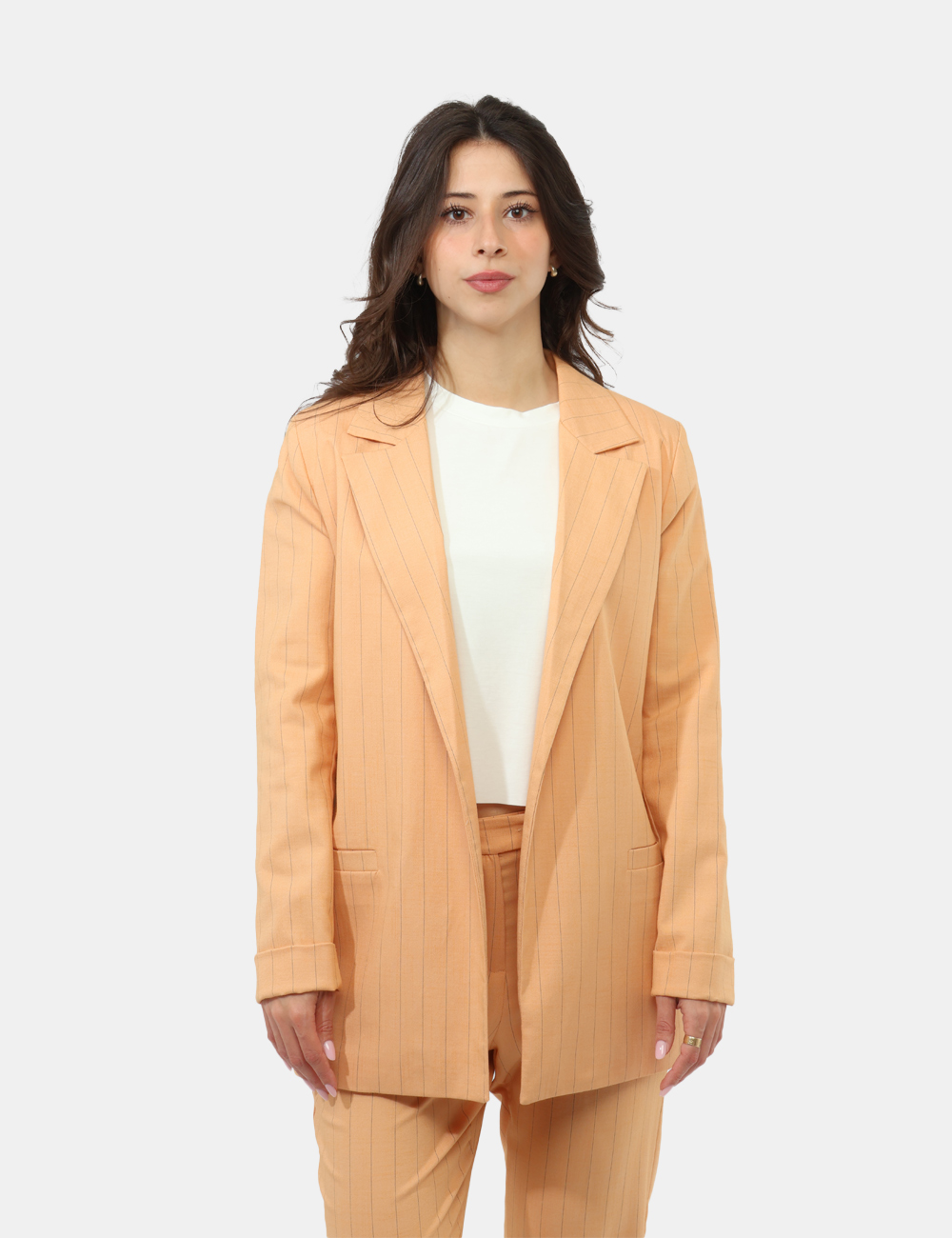 G1273T258F6-OB_ARANCIO_PE26_5 Blazer Materica Arancione - Blazer MATERICA Arancione da donna Il blazer MATERICA arancione da donna è il capo ideale per da