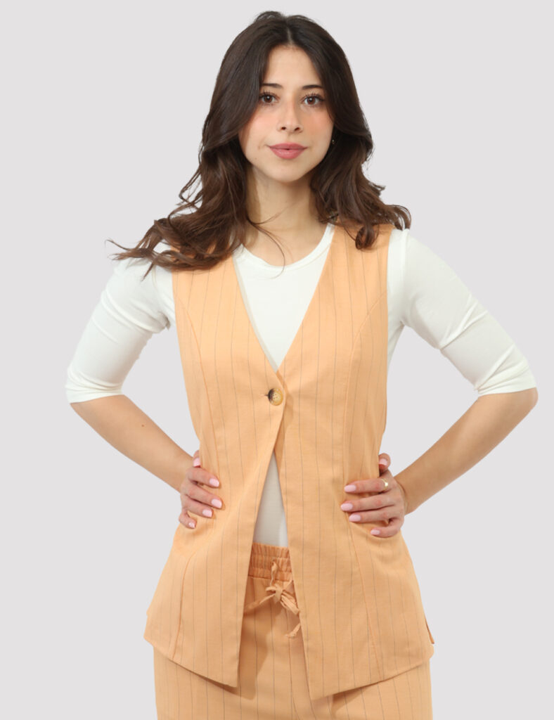 Abbigliamento donna scontato - Gilet Materica Arancione
