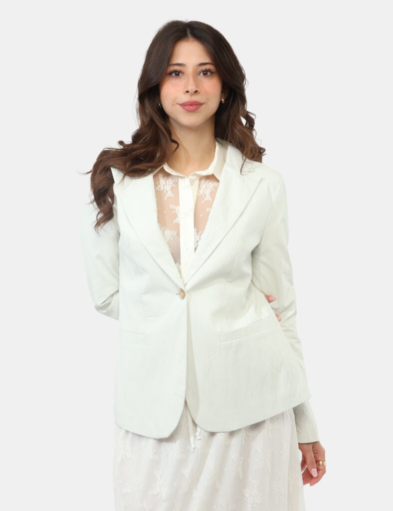 Blazer Materica Bianco