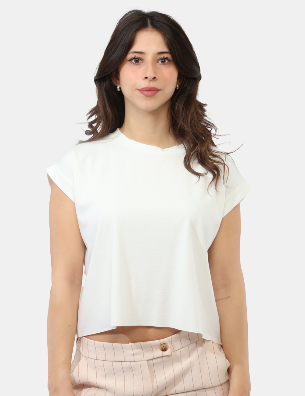 G411-3-OB_LATTE_PE26_5 T-shirt Rue De Clerie Bianco - T-shirt RUE DE CLERIE bianca La T-shirt RUE DE CLERIE bianca da donna è un capo versatile e c