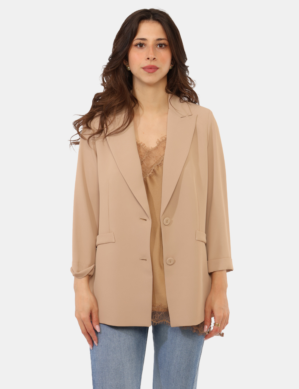 L24XBEARIANA-SB_BEIGE_PE26_6 Blazer Sandro Ferrone Beige - Blazer SANDRO FERRONE Beige da donna Leggero, elegante e versatile, questo Blazer SANDRO FERRO