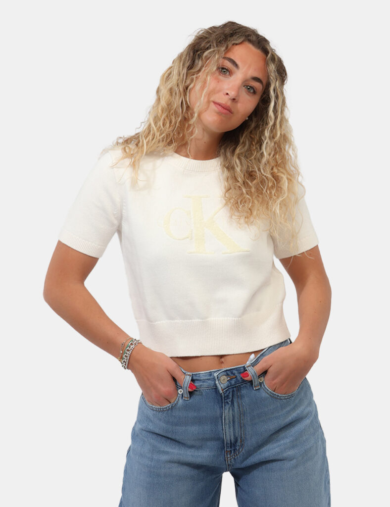 Abbigliamento donna scontato - Maglia Calvin Klein Bianca