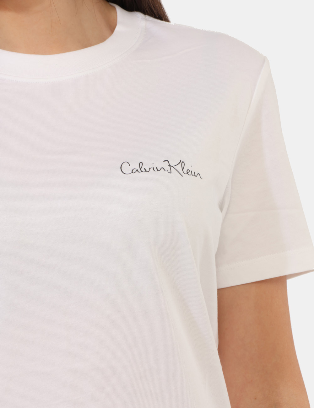 LV047E809G-OB_YAA_PE26_3 T-shirt Calvin Klein Bianca - T-shirt Calvin Klein bianca da donna Pulita nelle linee, versatile negli abbinamenti e perfett