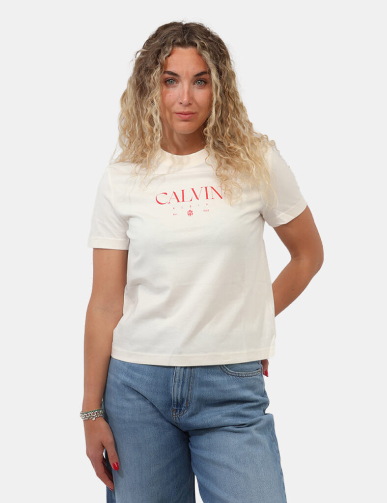 Abbigliamento donna scontato - T-shirt Calvin Klein Bianca