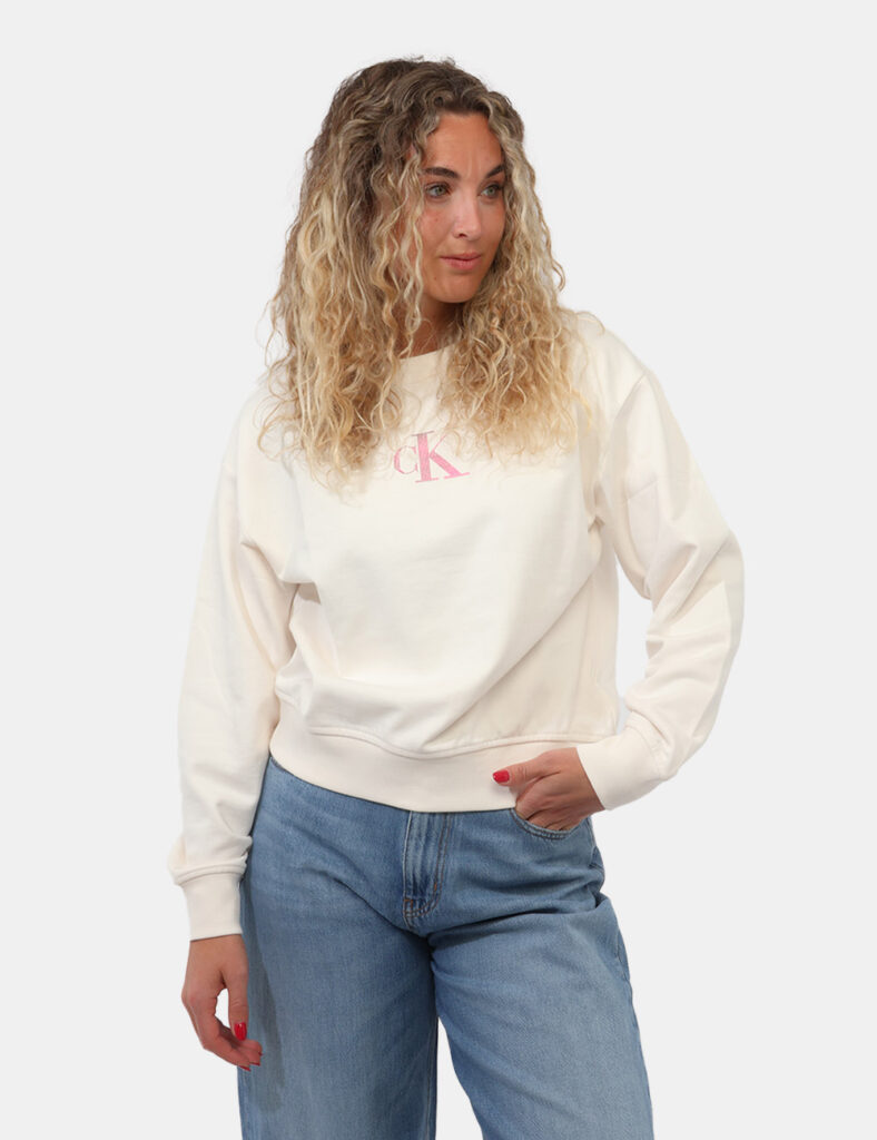Abbigliamento donna scontato - Felpa Calvin Klein Bianca