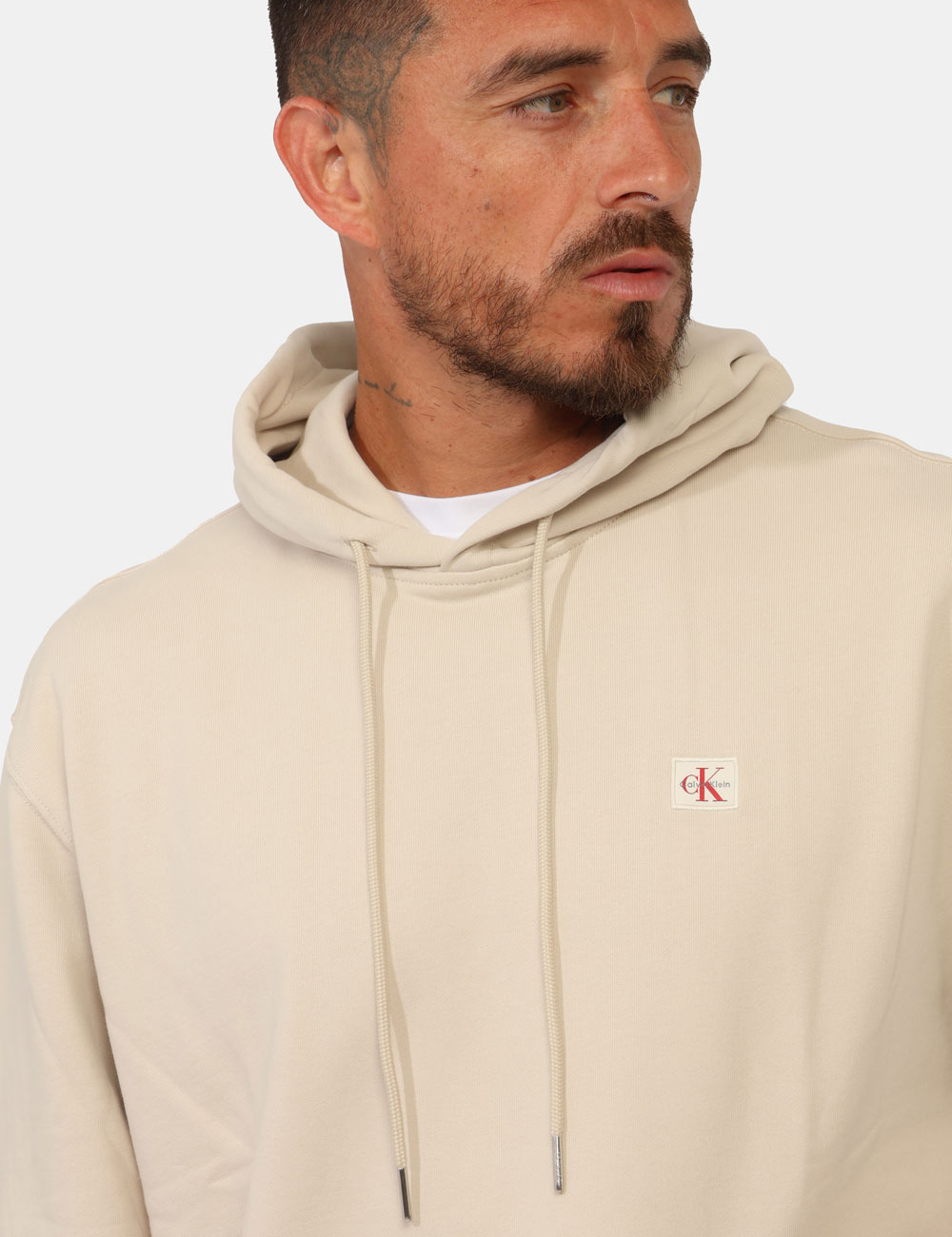 LV04RC274G-OB_2JX_PE26_4 Felpa Calvin Klein Beige - Felpa Calvin Klein beige da uomo Versatile, comoda e perfetta da indossare in ogni periodo dell’a
