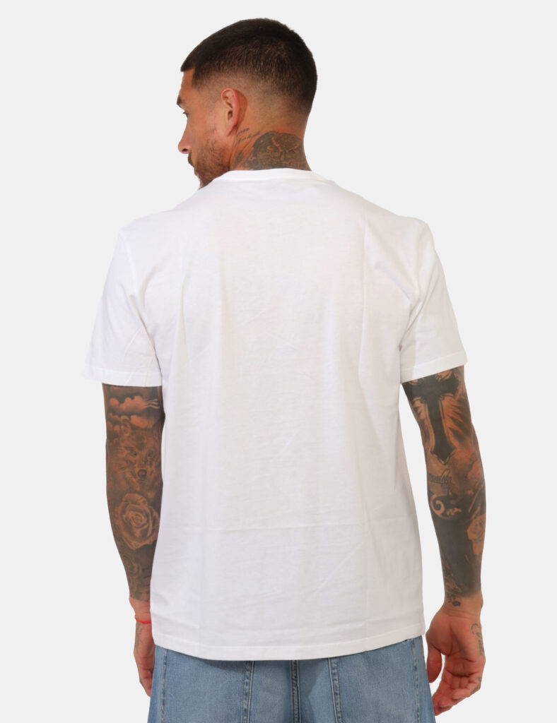 T-shirt Calvin Klein Bianco - T-shirt CALVIN KLEIN bianca da uomo con scritta a contrasto Versatile, moderna e sempre attual