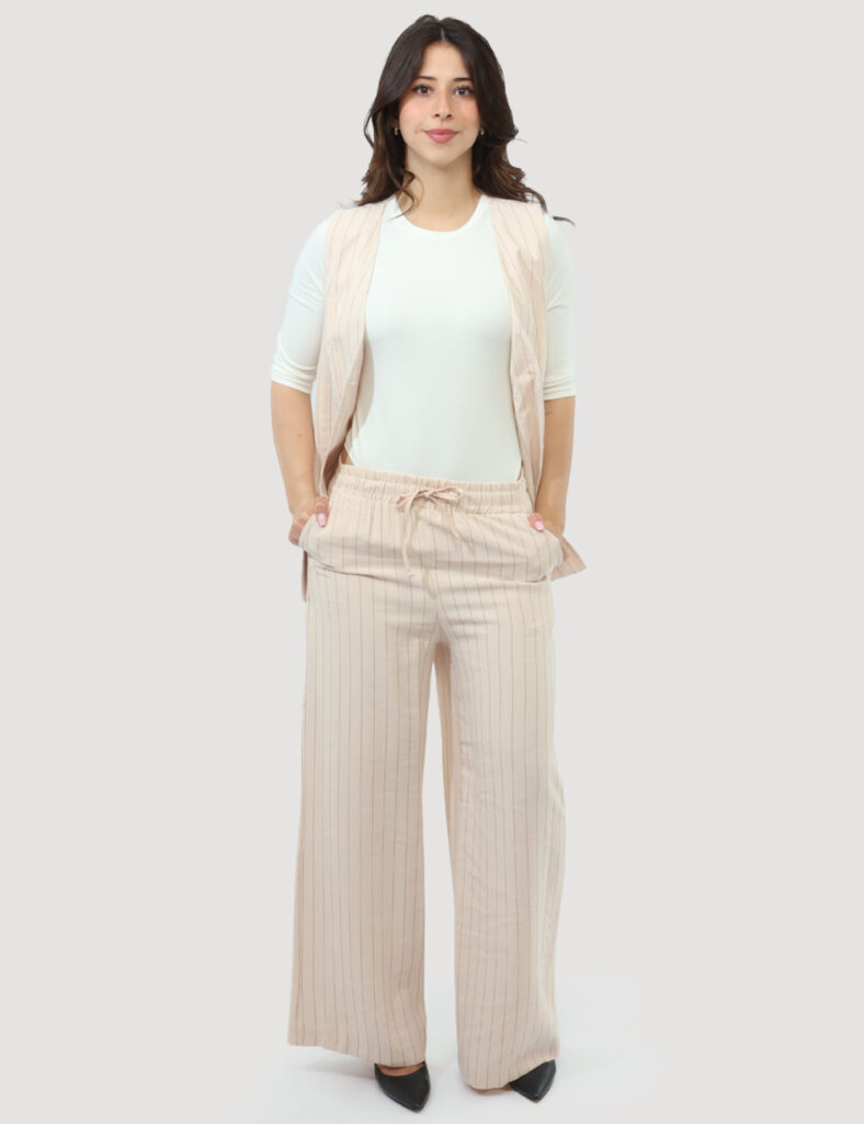 Abbigliamento donna scontato - Pantalone Materica Beige