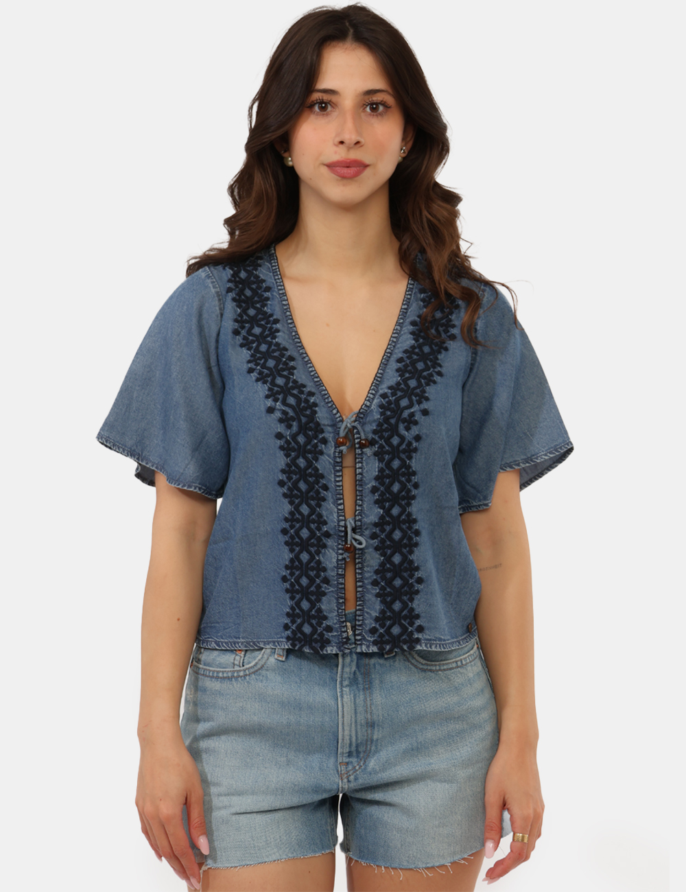 PL3051391-OB_BLUE-P551_PE26_6 Camicia Pepe Jeans Azzurra - Camicia PEPE JEANS Azzurra da donna Femminile, leggera e dallo stile contemporaneo, la Camicia