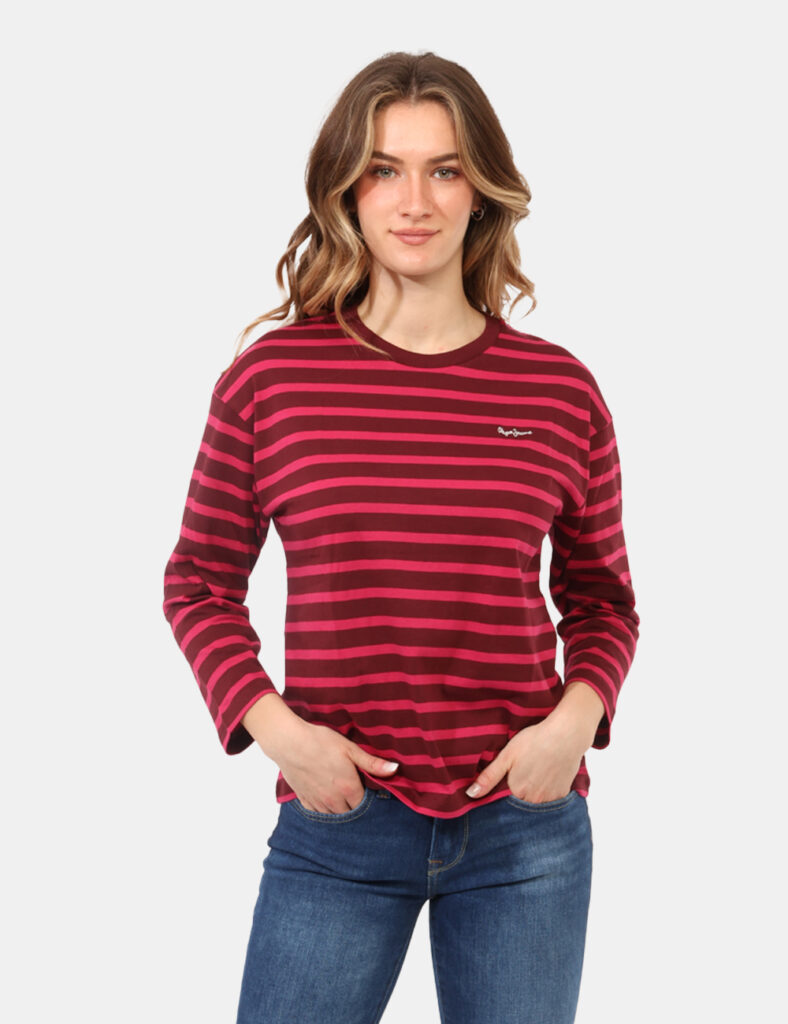 Abbigliamento donna scontato - T-shirt Pepe Jeans Bordeaux