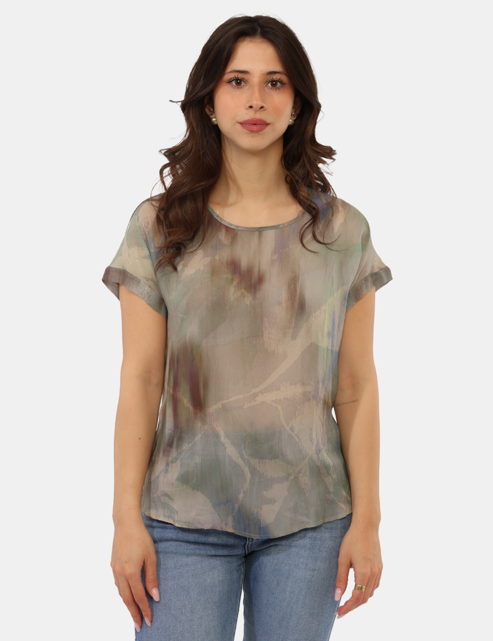 S22XBELEMANS-SB_ARGILLA_PE26_6 Blusa Sandro Ferrone Grigia - Blusa SANDRO FERRONE Grigia da donna Leggera, raffinata e femminile, questa Blusa SANDRO FERRO