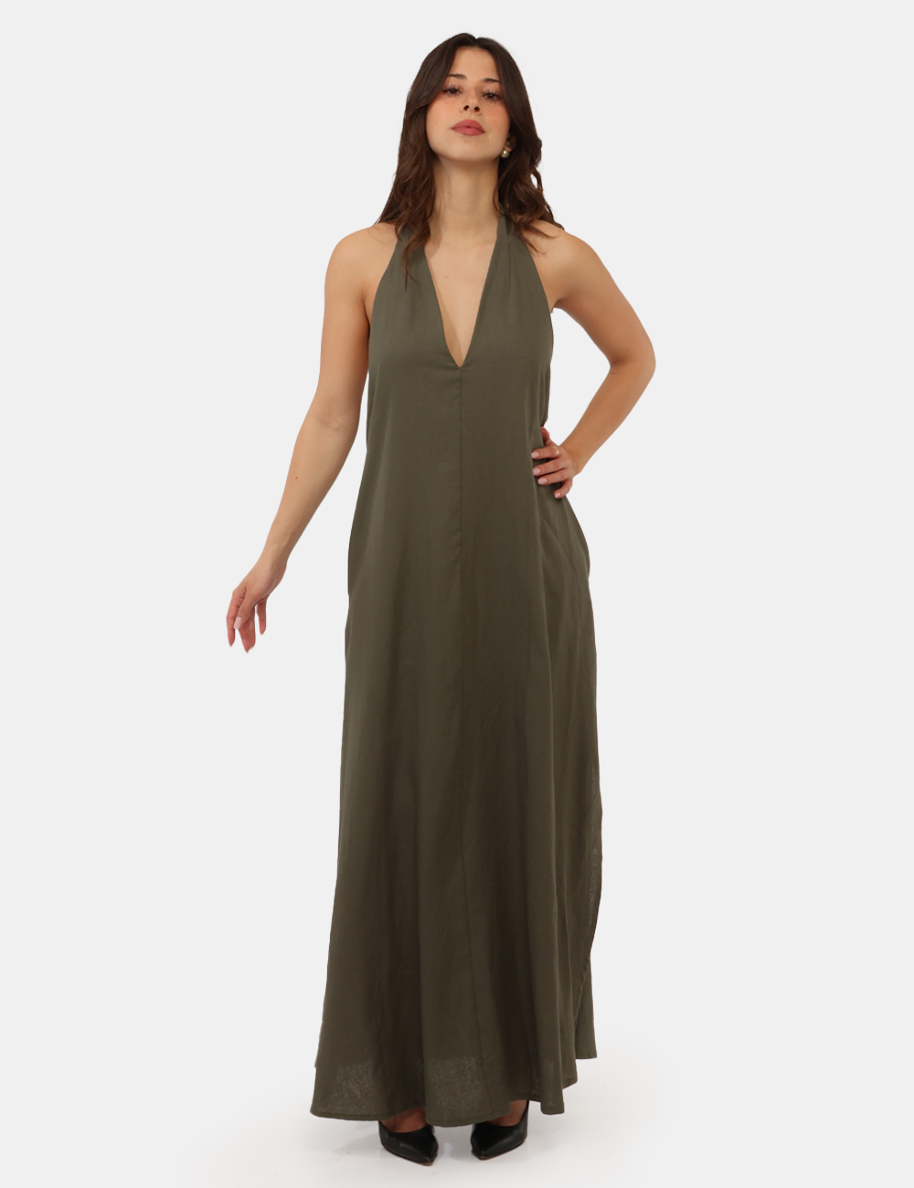 S67XBEALEX-SB_MILITARE_PE26_1 Vestito Sandro Ferrone Verde - Vestito SANDRO FERRONE Verde da donna Fresco, elegante e dal fascino naturale, il Vestito SAN
