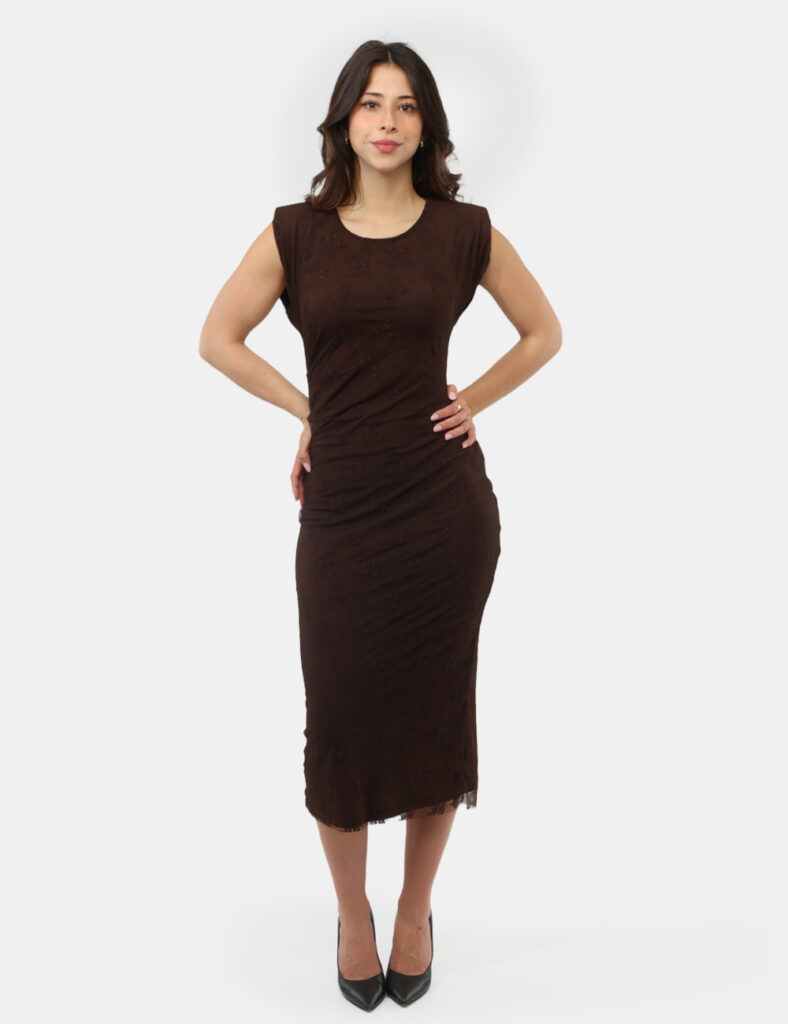 Abbigliamento donna scontato - Vestito Materica Marrone