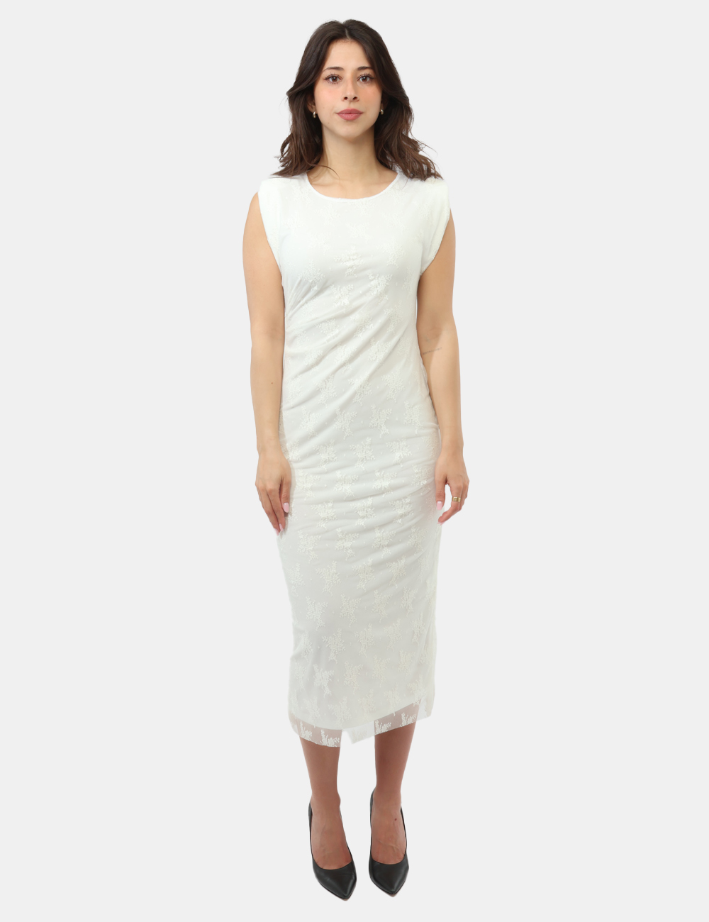 V6412T45F251-OB_GESSO_PE26_6 Vestito Materica Bianco - Vestito MATERICA Bianco da donna Il vestito MATERICA bianco da donna è un capo elegante e contempo