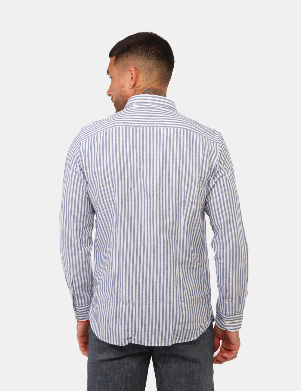 26S02CA-OB_NAVY-BLUE_PE26_6 Camicia Goha Azzurra - Camicia GOHA Azzurra da Uomo La Camicia GOHA Azzurra da uomo è un capo fresco e versatile, perfetto p
