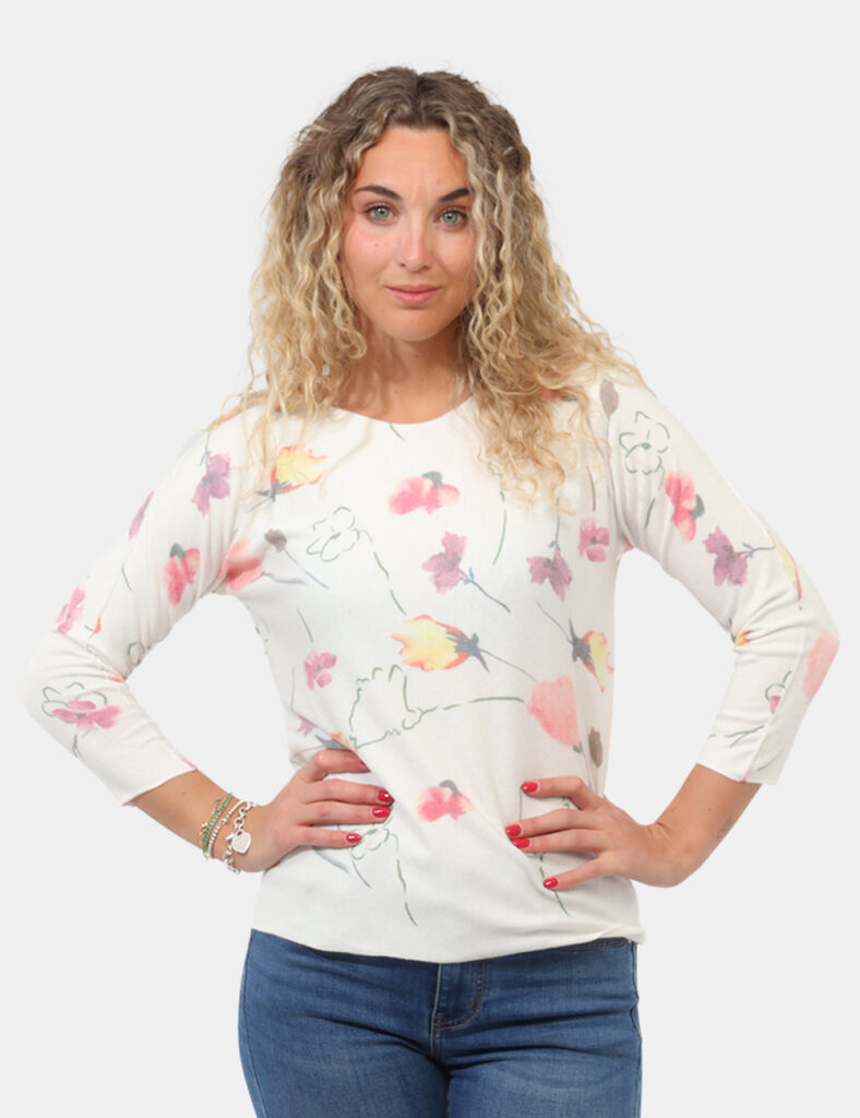 Abbigliamento donna scontato - Maglia Materica Bianca