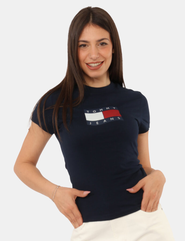 Abbigliamento donna scontato - T-shirt Tommy Hilfiger Blu