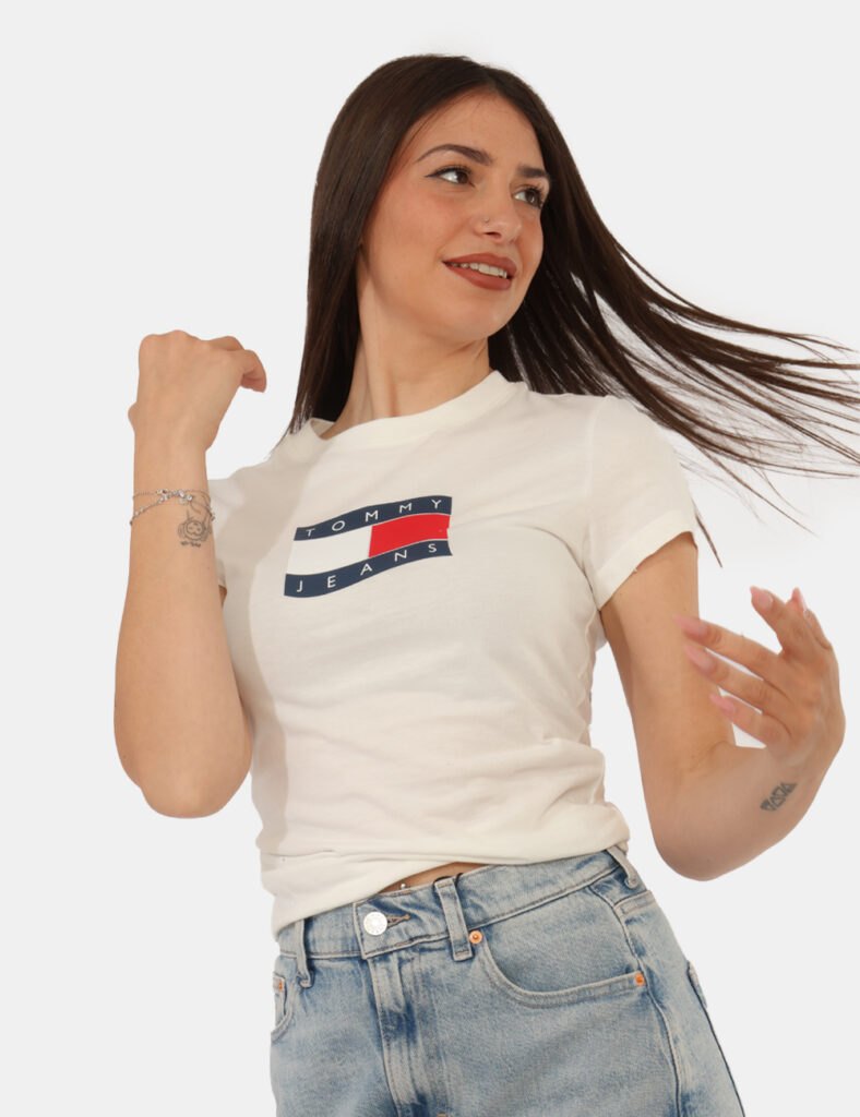 Abbigliamento donna scontato - T-shirt Tommy Hilfiger Bianco