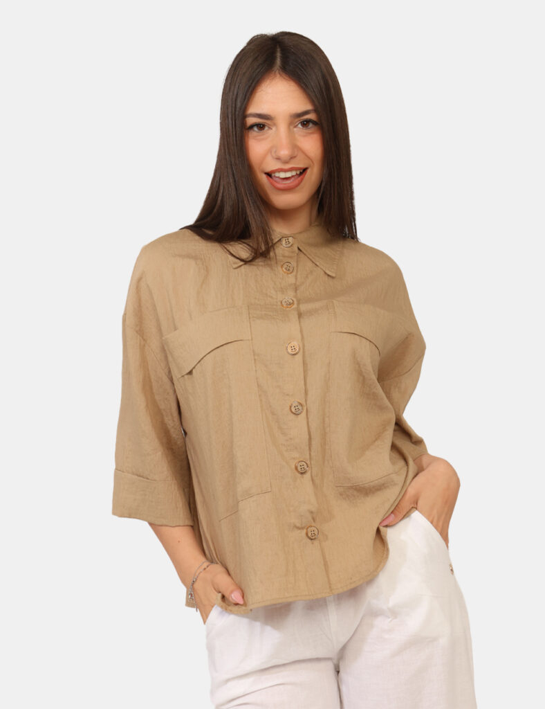 Abbigliamento donna scontato - Camicia Yes Zee Beige