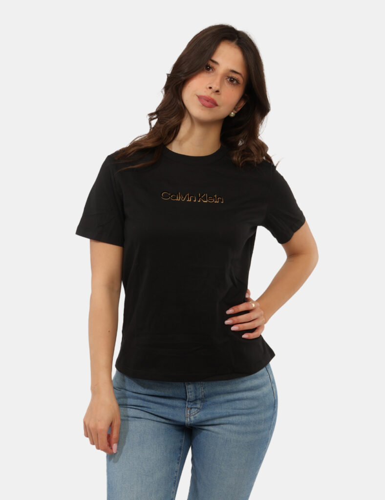 Abbigliamento donna scontato - T-shirt Calvin Klein Nera