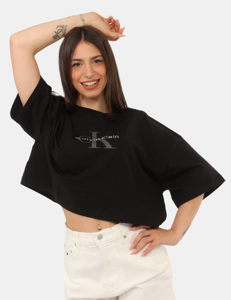 Abbigliamento donna scontato - T-shirt Calvin Klein Nera