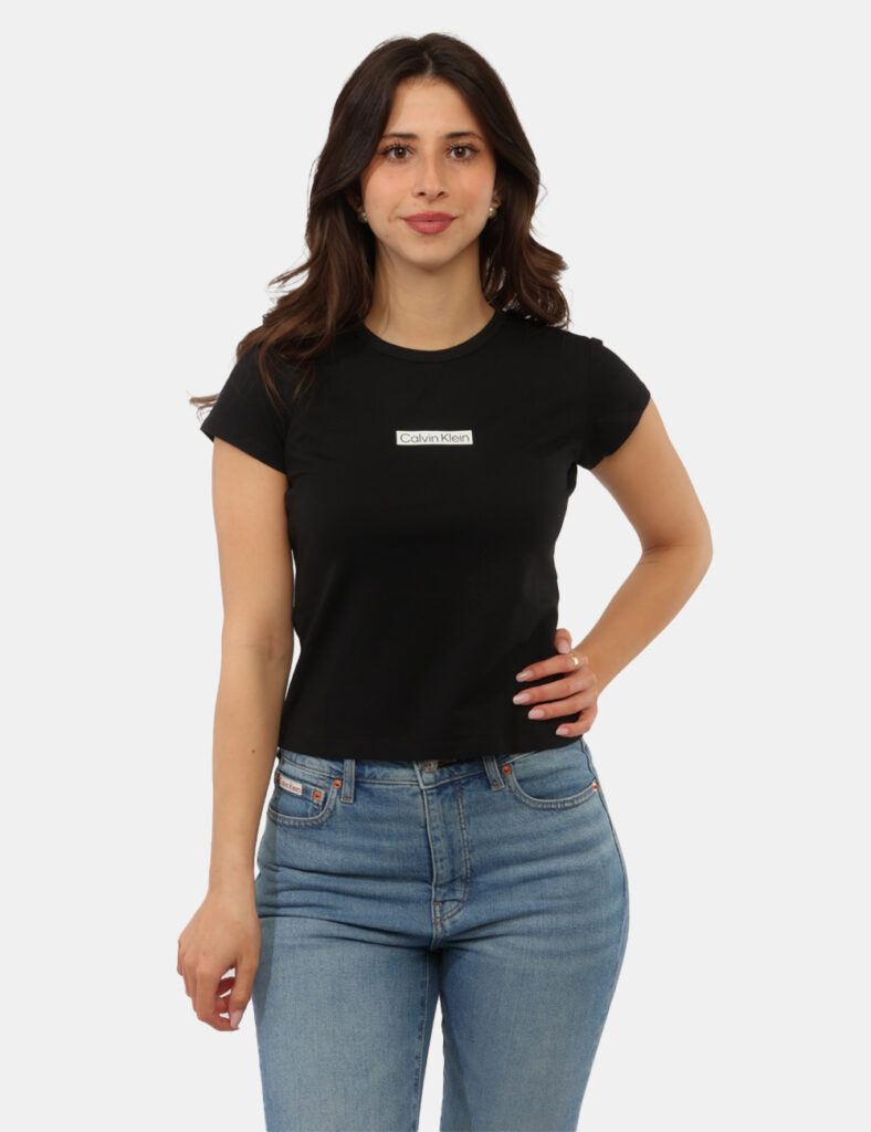 Abbigliamento donna scontato - T-shirt Calvin Klein Nera