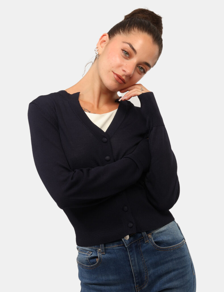 Abbigliamento donna scontato - Cardigan Yes Zee Blu