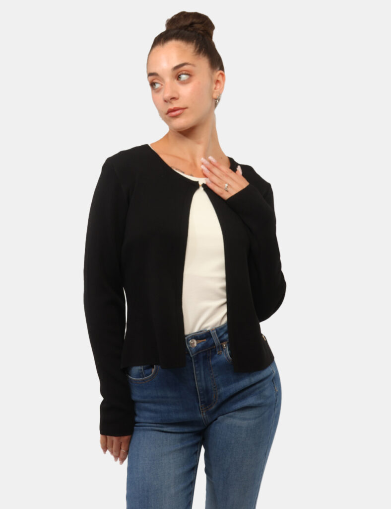 Abbigliamento donna scontato - Cardigan Yes Zee Nero