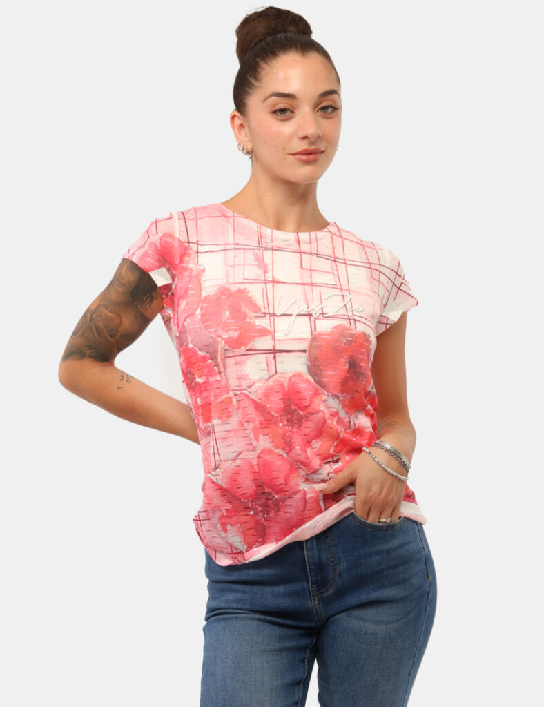 Abbigliamento donna scontato - T-shirt Yes Zee Rosa
