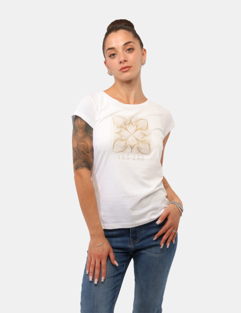 Abbigliamento donna scontato - T-shirt Yes Zee Bianca