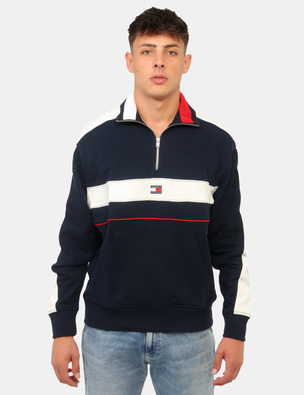 DM0DM23244_C1G_AI26_7 Felpa Tommy Hilfiger Blu - Felpa TOMMY HILFIGER Blu da uomo La Felpa TOMMY HILFIGER Blu è la scelta perfetta per chi desider