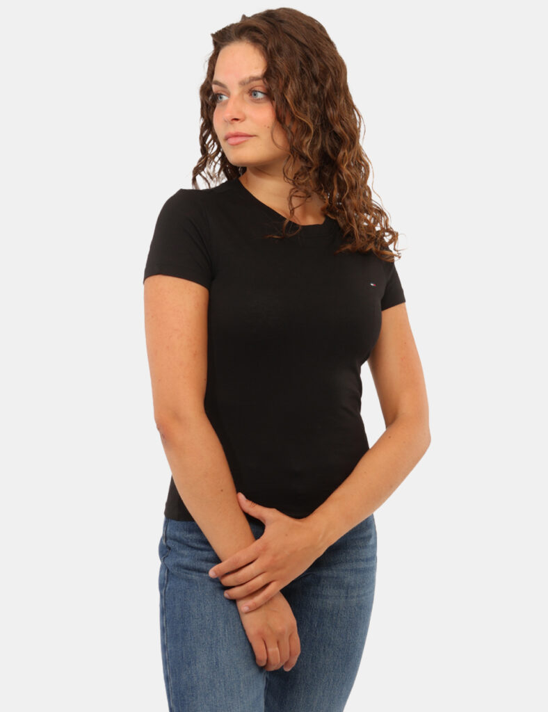 Abbigliamento donna scontato - T-shirt Tommy Hilfiger Nera