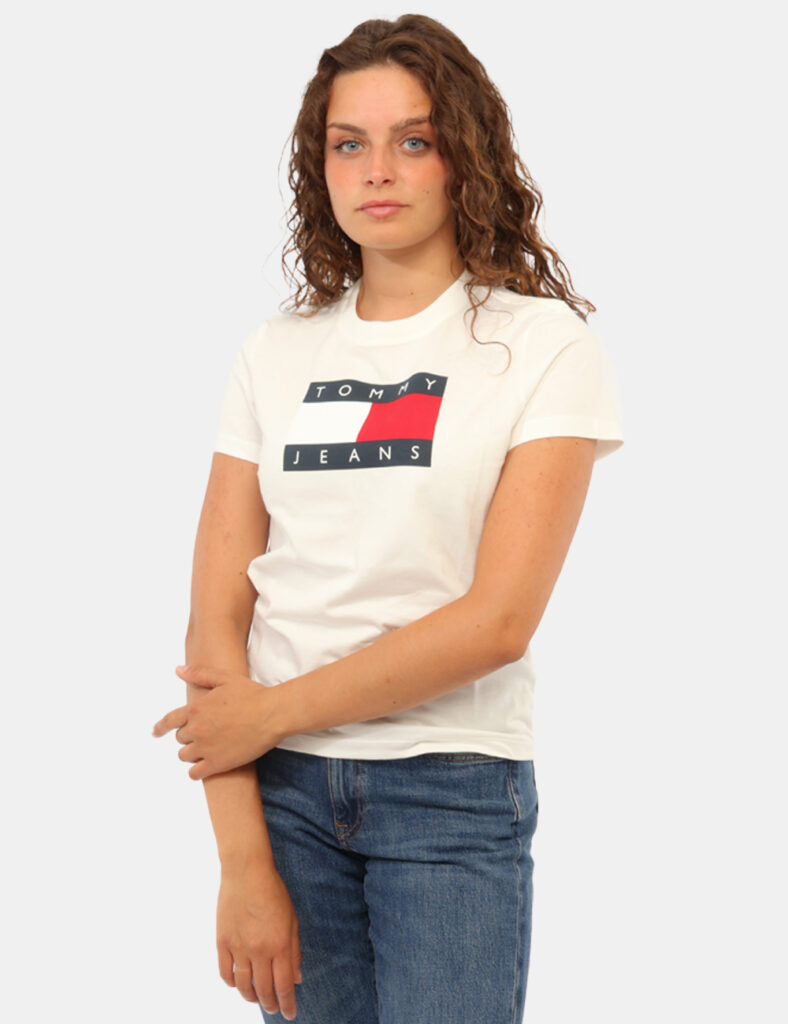 Abbigliamento donna scontato - T-shirt Tommy Hilfiger Bianca