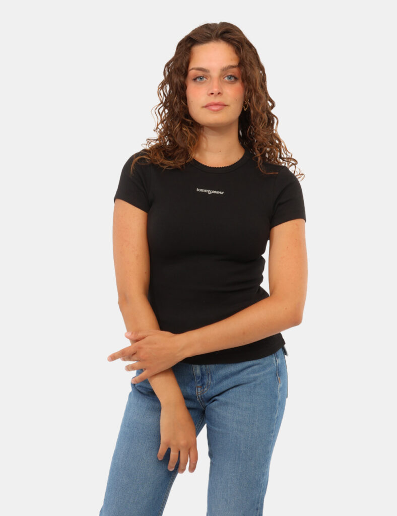 Abbigliamento donna scontato - T-shirt Tommy Hilfiger Nera