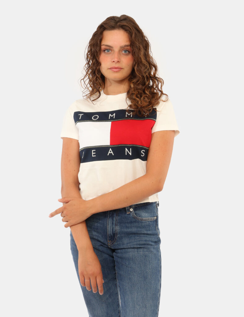 Abbigliamento donna scontato - T-shirt Tommy Hilfiger Bianca