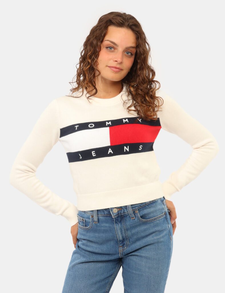 Abbigliamento donna scontato - Maglia Tommy Hilfiger Bianca