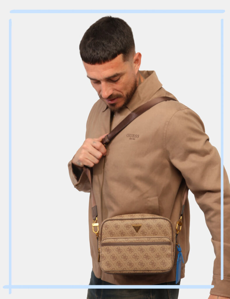 Accessori da uomo firmati - Tracolla Guess Marrone