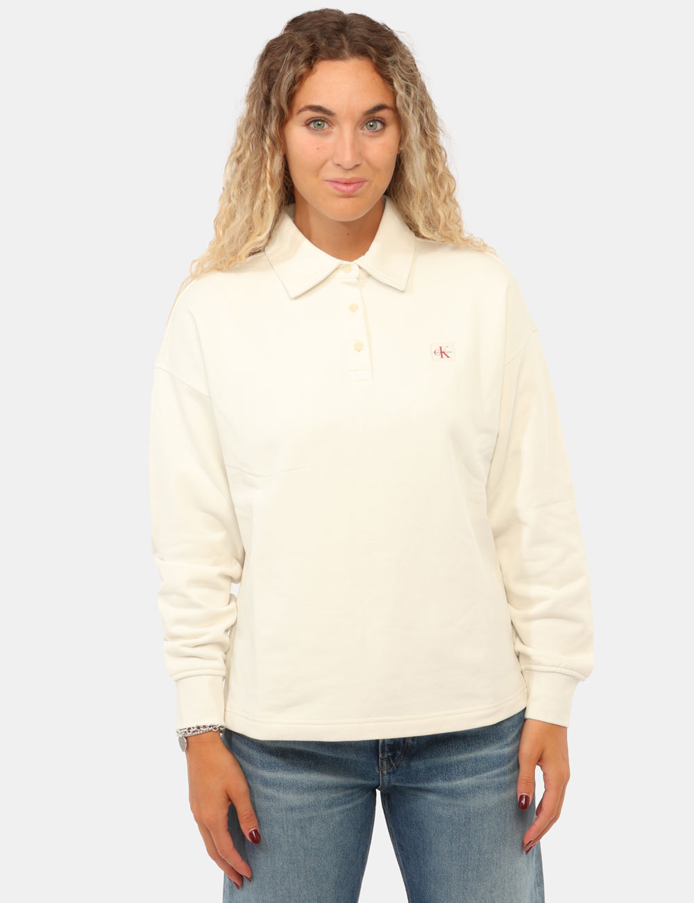 LV047G230G_YAS_AI26_5 Polo Calvin Klein Bianca - Polo CALVIN KLEIN Bianca da donna La Polo CALVIN KLEIN Bianca è il capo ideale per chi desidera u