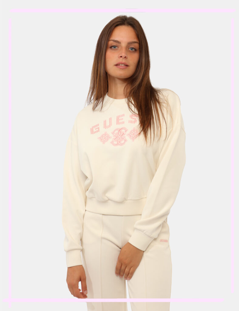 Abbigliamento donna scontato - Felpa Guess Bianca tg.S