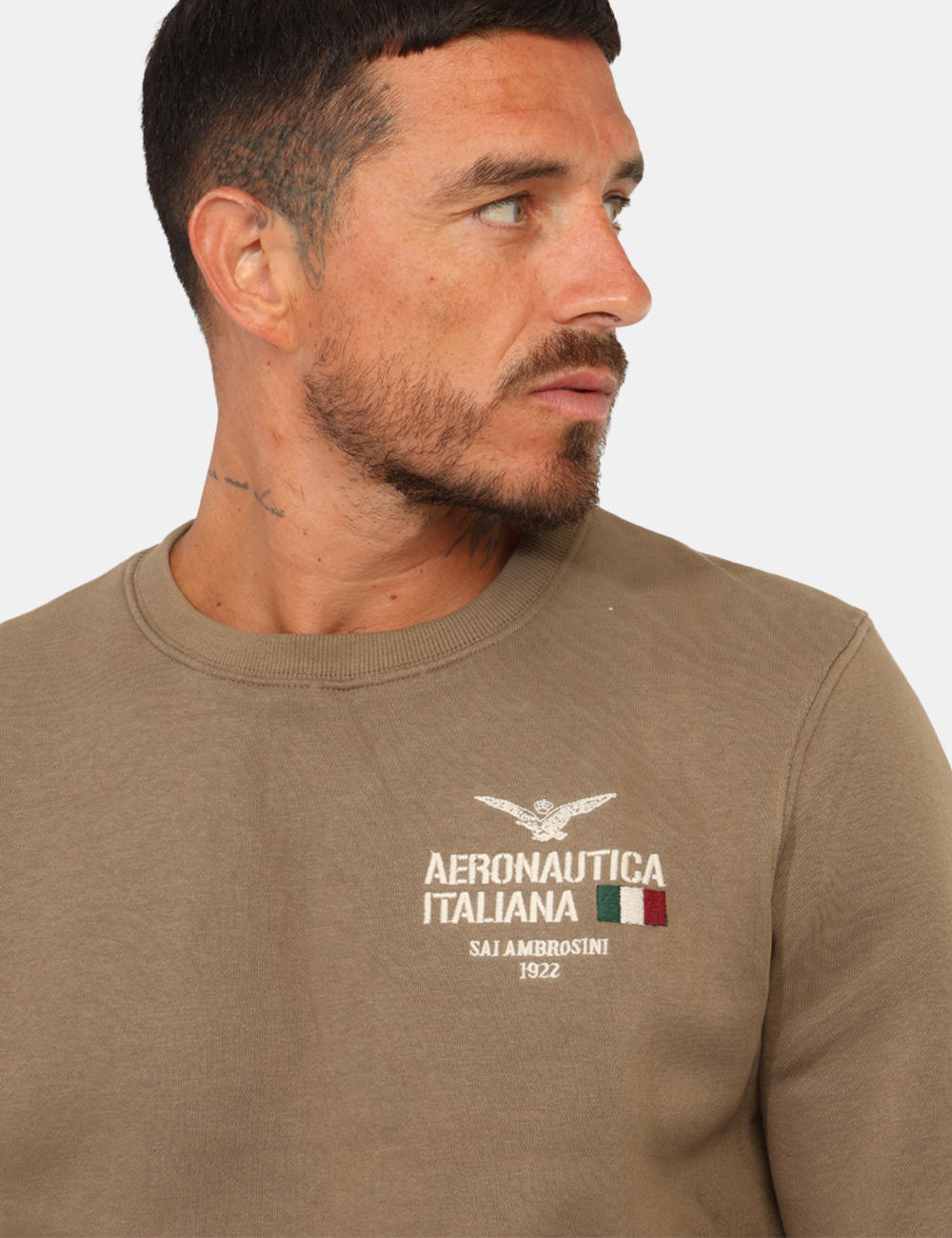 ARI6FP011340U-SC_FANGO_AI26_04 Felpa Aeronautica Italiana Verde - Felpa Aeronautica Italiana Verde da uomo La Felpa AERONAUTICA ITALIANA Verde è un capo da