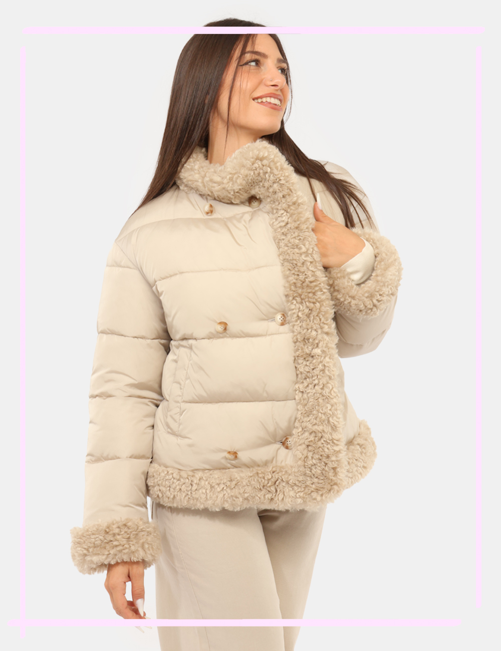 D32847WMEGA23-BI-CC_BEIGE_AI26_1 Piumino Save The Duck Beige tg.S - Piumino Save The Duck Beige da donna Il Piumino SAVE THE DUCK Beige da donna è un capospa
