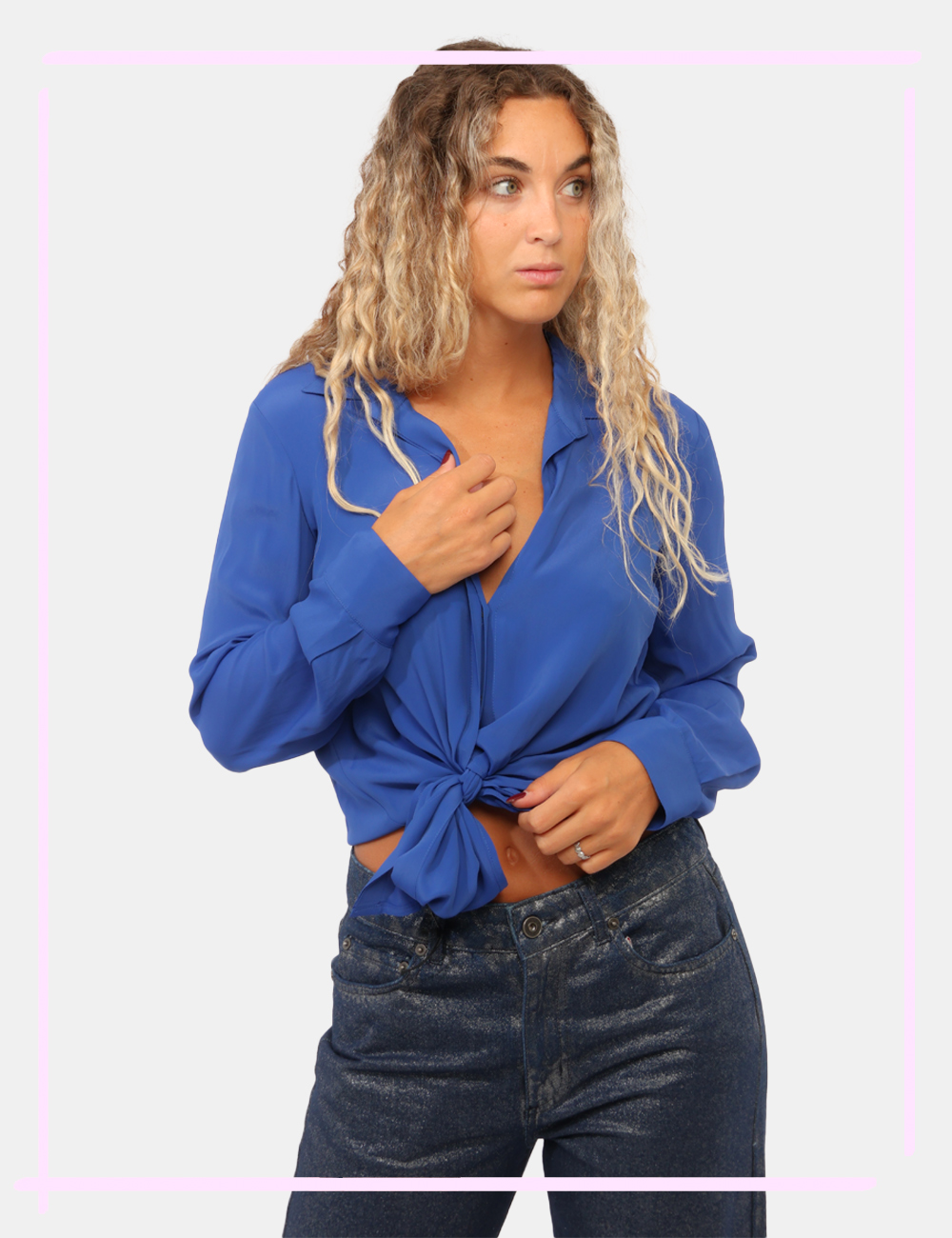 DC5308-D-CC_BLU_AI26_01 Camicia Ottod'Ame Blu tg.S - Camicia Ottod'Ame BluLa Camicia Ottod'Ame Blu è un capo elegante e femminile, pensato per valor