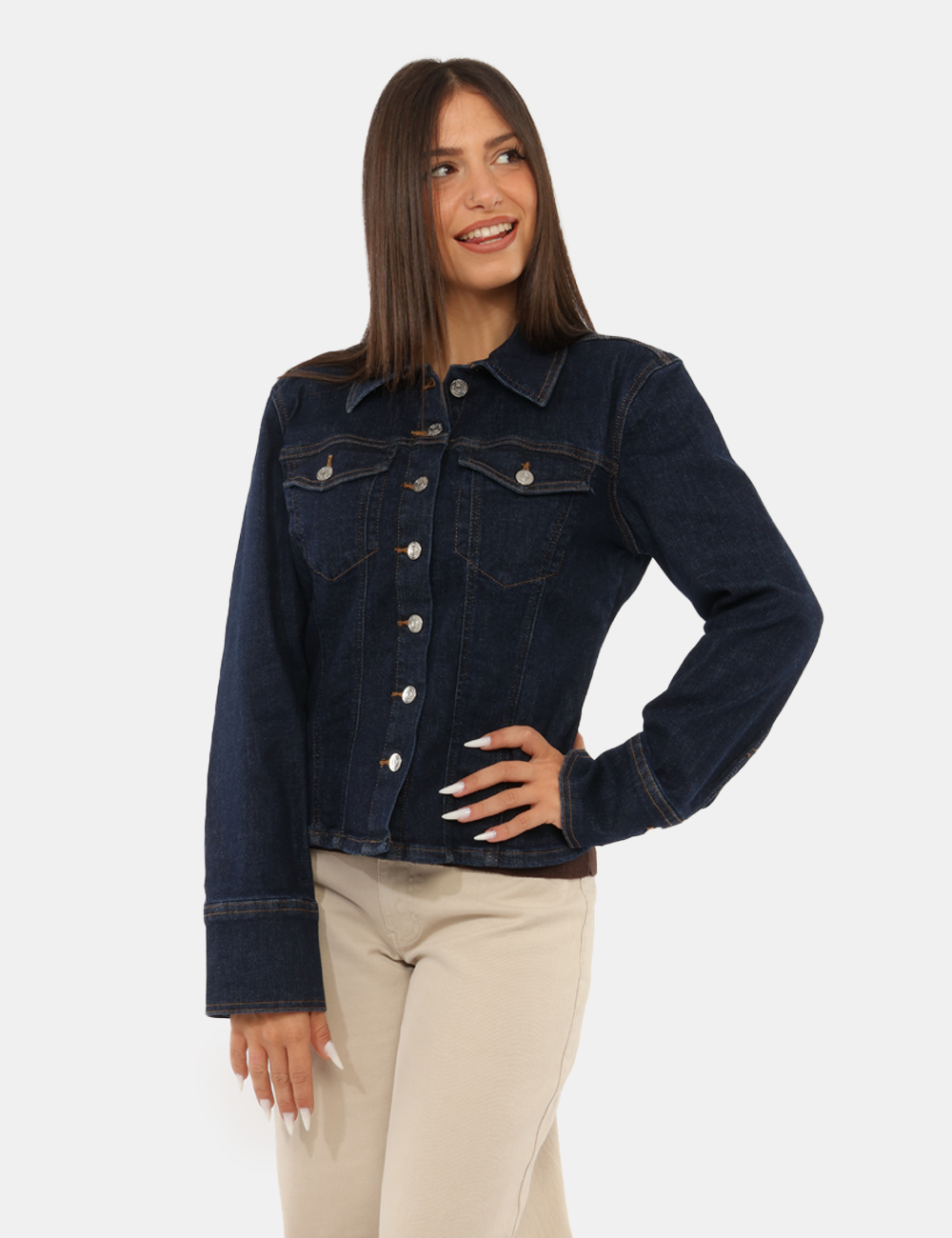 LV047G749G_N8D_AI2601 Camicia Calvin Klein Blu - Camicia Calvin Klein Blu da donna La Camicia CALVIN KLEIN Blu da donna è un capo versatile dal ca