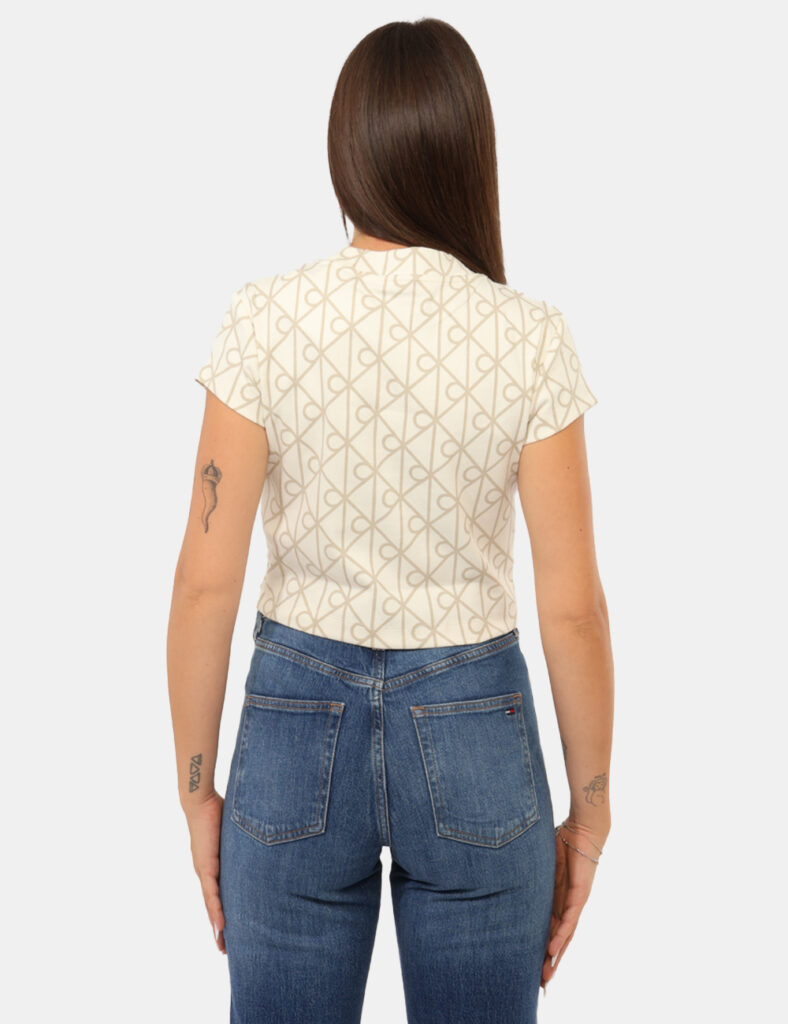 Abbigliamento donna scontato - T-shirt Calvin Klein Beige