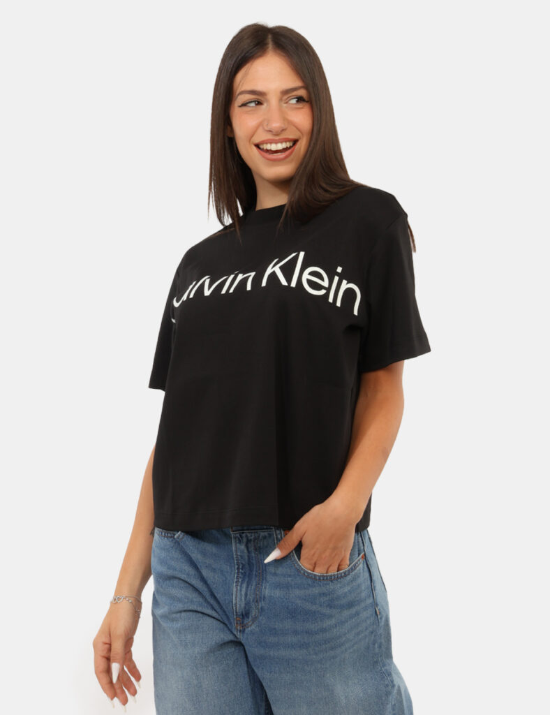 Abbigliamento donna scontato - T-shirt Calvin Klein Nera