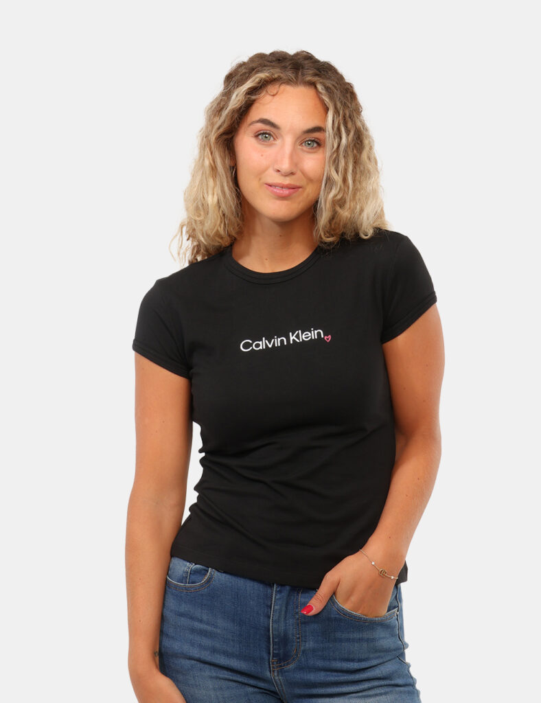 Abbigliamento donna scontato - T-shirt Calvin Klein Nera