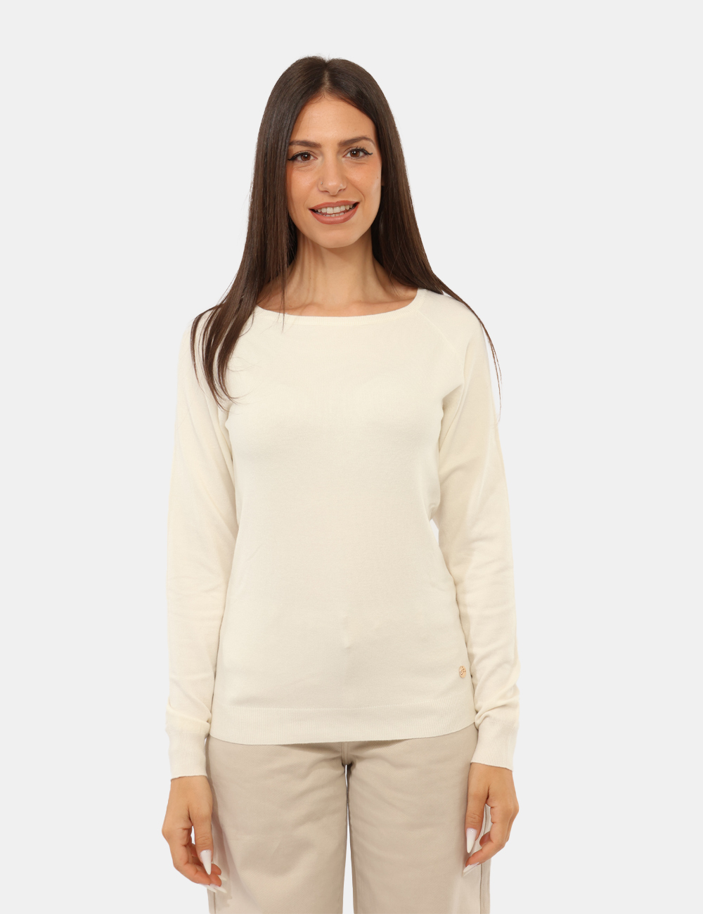 M053-RU00_AVORIO_AI26_06 Maglia Yes Zee Bianca - Maglia Yes Zee Bianca da donna La Maglia YES ZEE Bianca è un capo femminile e versatile, pensato per