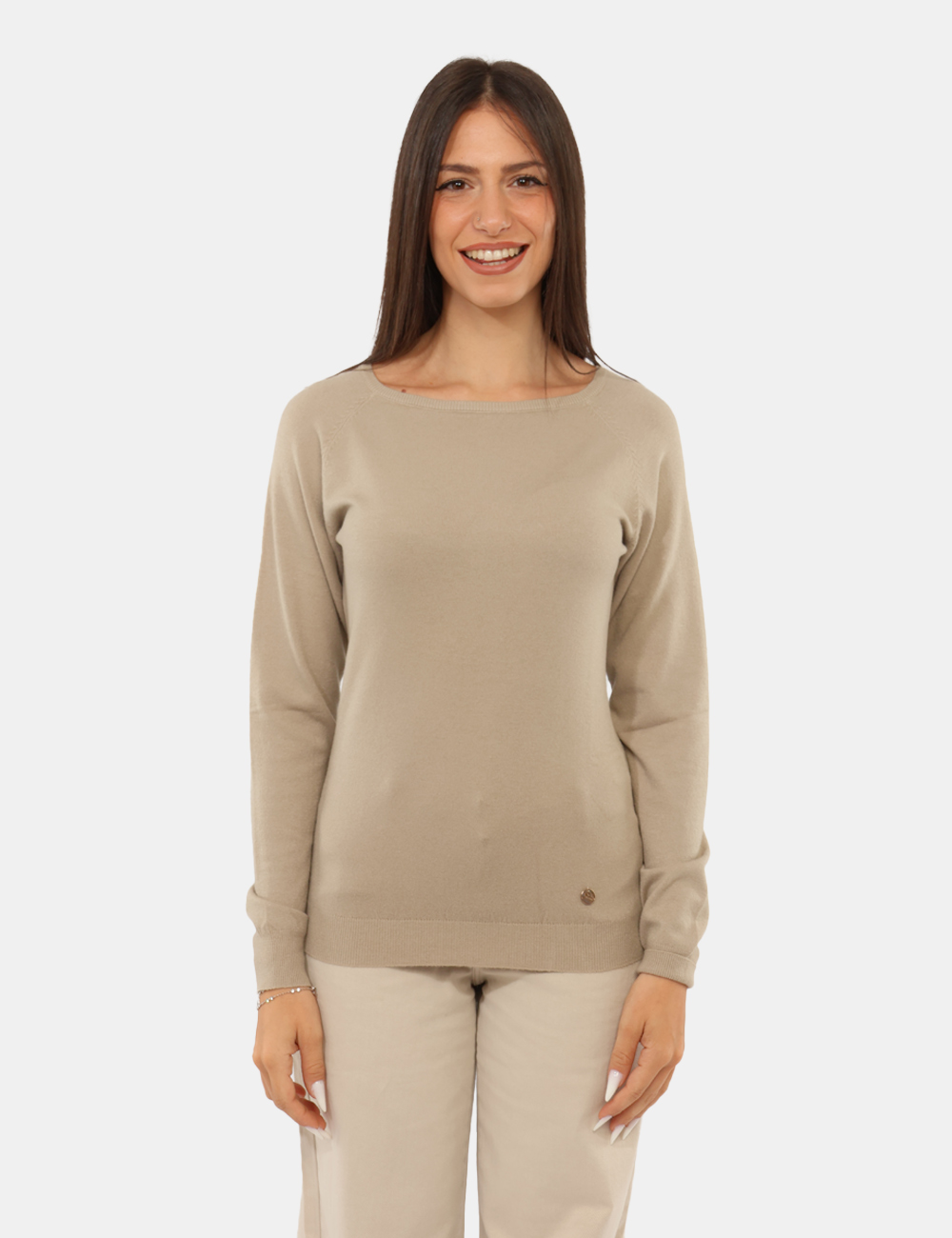 M053-RU00_BEIGE_AI26_05 Maglia Yes Zee Beige - Maglia Yes Zee Beige da donna La Maglia YES ZEE Beige è un capo femminile e versatile, pensato per ac