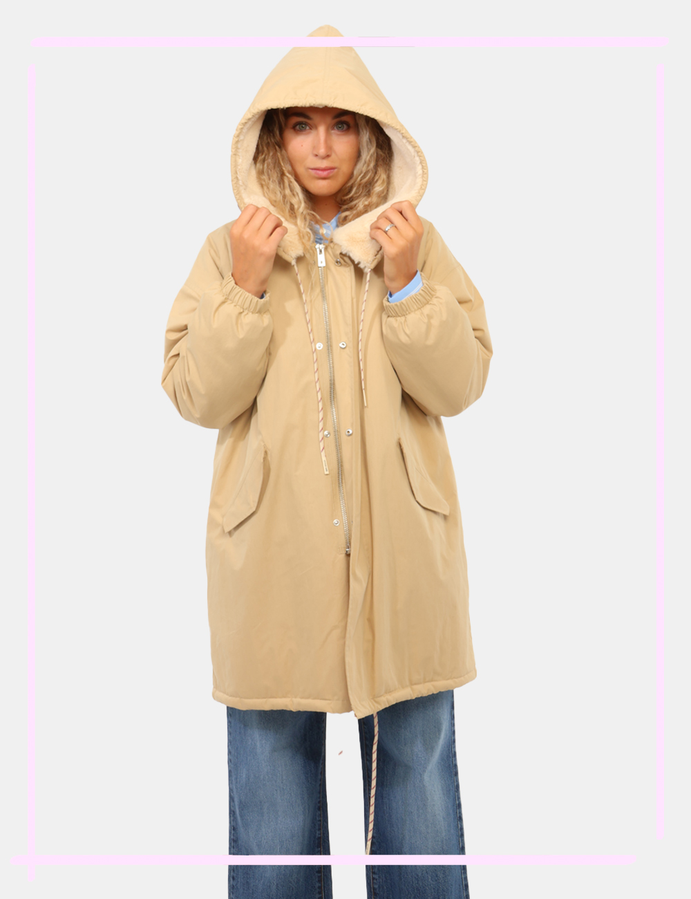 OG6230-D-CC_BEIGE_AI26_01 Parka Ottod'Ame Beige tg.S - Parka Ottod'Ame BeigeIl Parka Ottod'Ame Beige è il capo ideale per affrontare le giornate più f