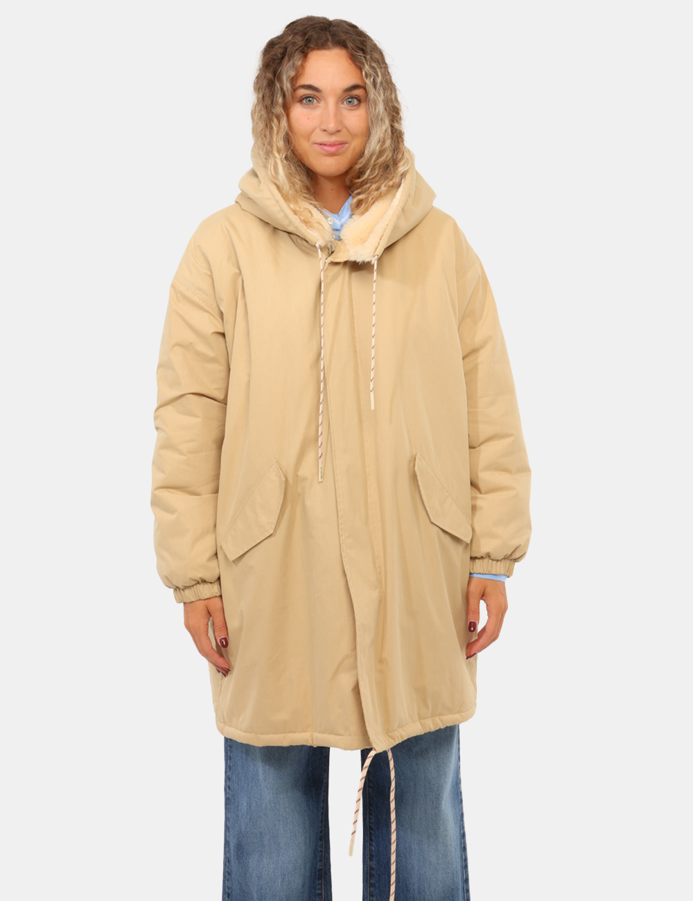 OG6230-D-CC_BEIGE_AI26_06 Parka Ottod'Ame Beige tg.S - Parka Ottod'Ame BeigeIl Parka Ottod'Ame Beige è il capo ideale per affrontare le giornate più f